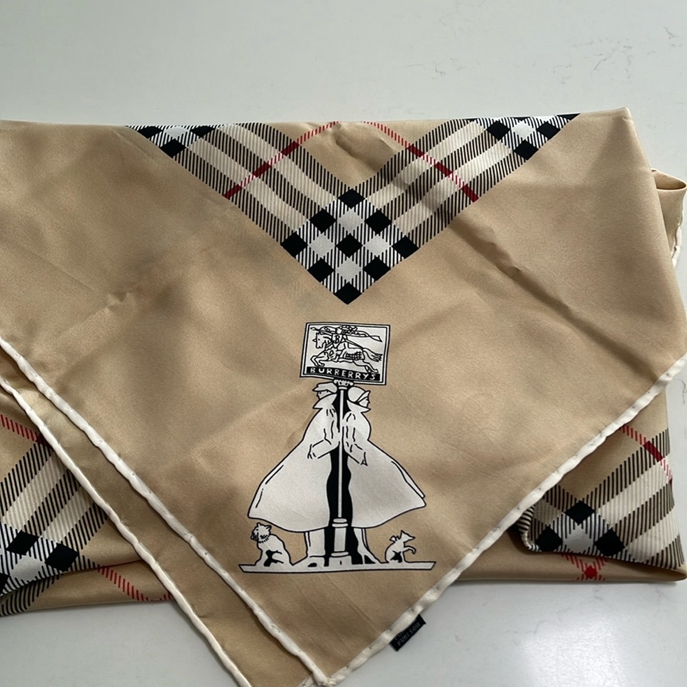 Vintage Burberrys 100% silk scarf